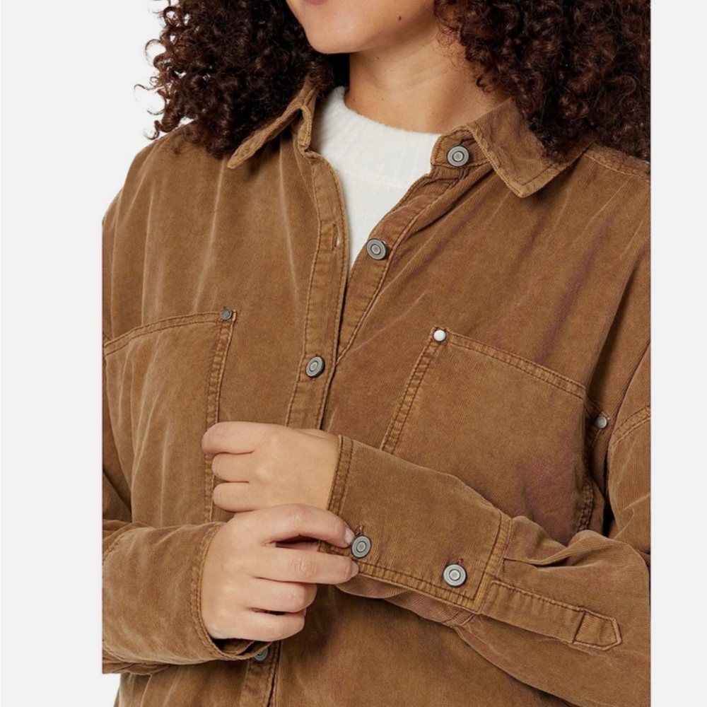 We The Free Baby Cord Button-down Shirt XS Tobacco